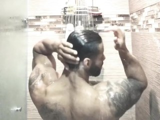 Heat the latin sensation male stripper taking a shower @heat718