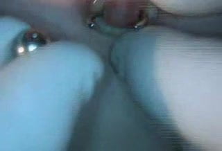 the girl squirts and makes a gaping anus and pussy