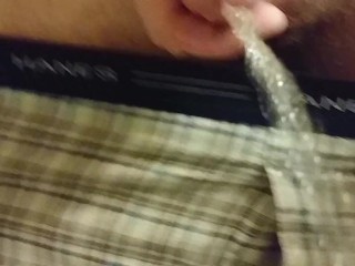 Pissing while jacking off my cock wishing I had a bitchs mouth to piss in