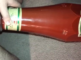 Fucking a Heinz Ketchup Bottle - Creampie Ketchup