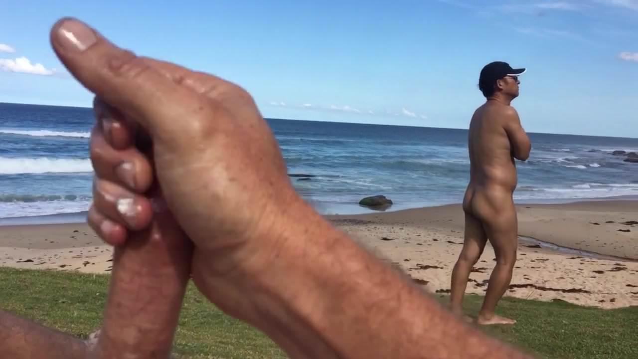 Wanking on nude beach