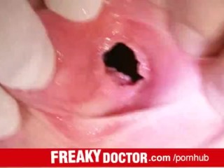 Tiny teen Silvia abused by older gyneco doctor