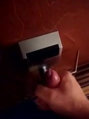 Cum on public hotel door handle