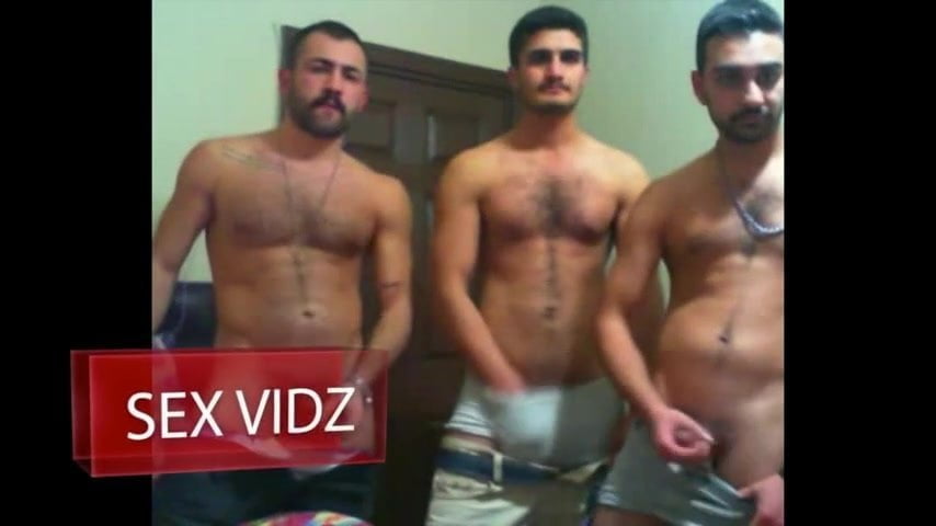 Three Arab hunks having a jerking off party - Arab Gay