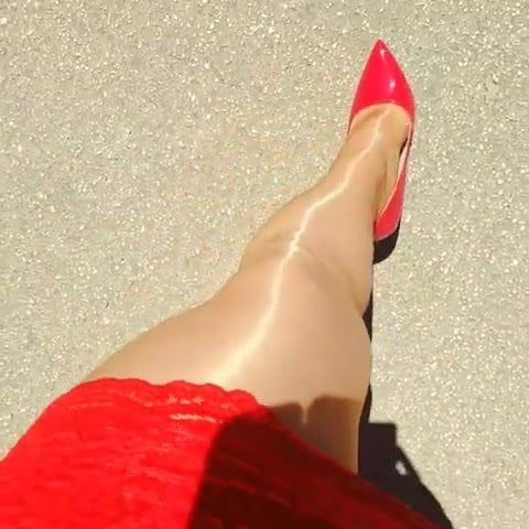 Pantyhose outside in the sunlight