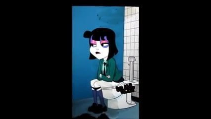 Lydia Deetz on a toilet cum tribute