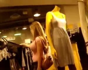 candid busty milf in shopping mall