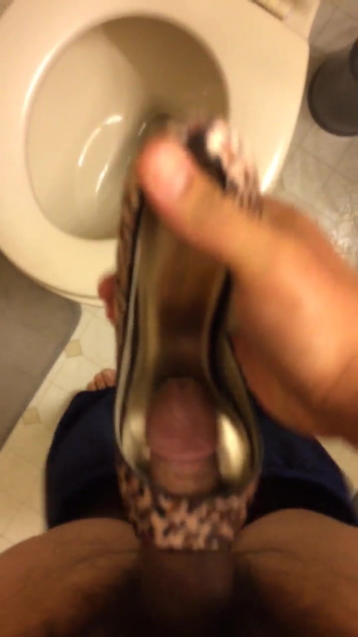 Bathroom shoe fuck