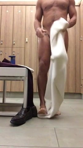 Horny show off in the locker room
