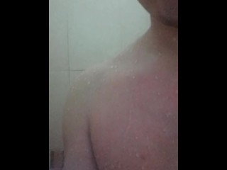 Andres takes a shower and play with his dick