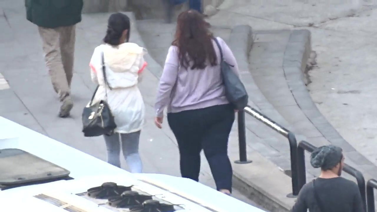 fat woman walking