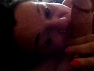British Gilf Loves Sucking and Gagging on a Big Cock