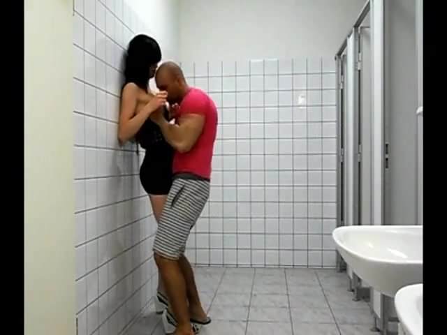 Shemale taking dick in a bathroom