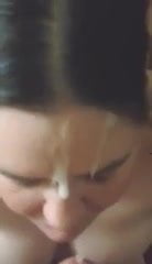 Chubby GF just given a nice facial