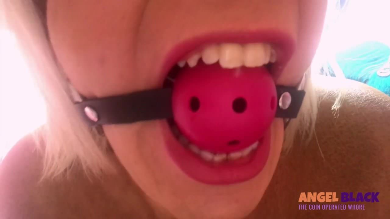 Tranny gagged and caged in the vice mini