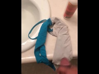 Cumming on Friends GF panties and bra