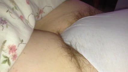 wifes long shiny hairy pussy hanging from white pantys