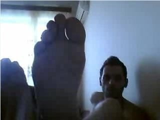 Straight guys feet on webcam #201