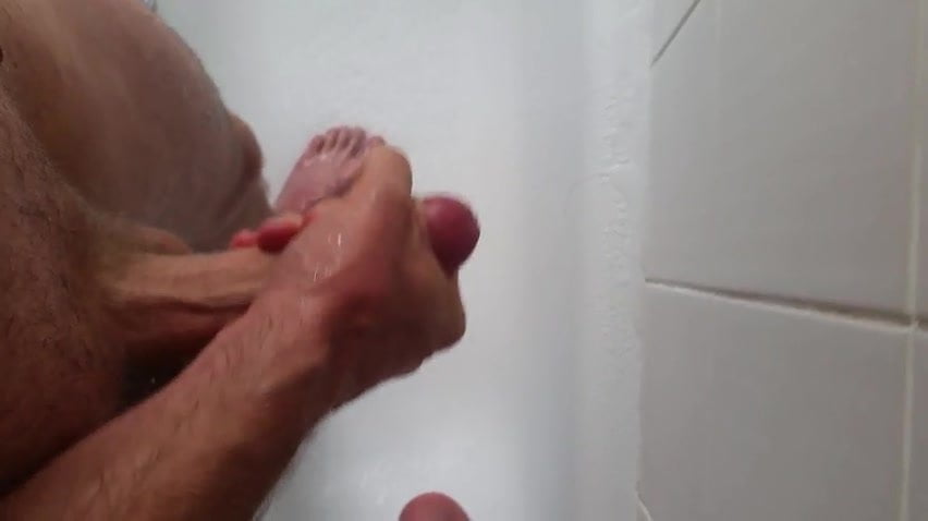 Masturbation in the shower, cumshot
