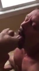 Sucking and face fucking leds to a mouth of cum