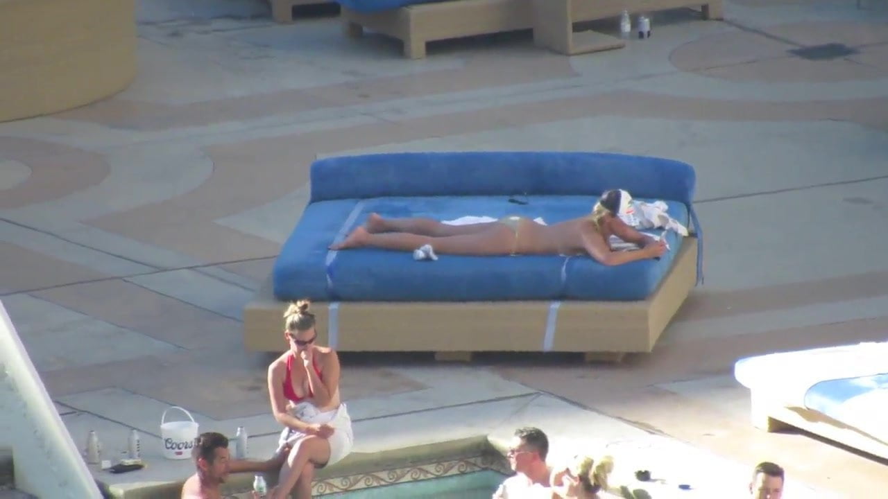 Las Vegas Pool Voyeur - PAWG in White Thong
