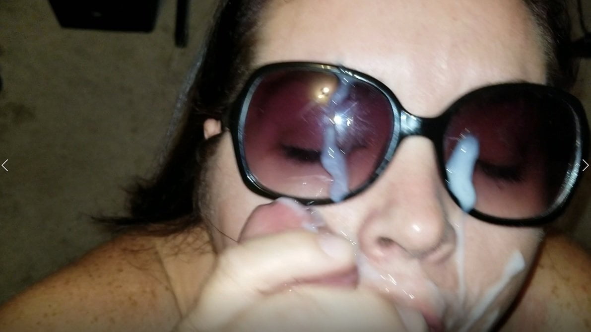 Sexy BBW sucks in sunglasses and gets cum covered (Preview)