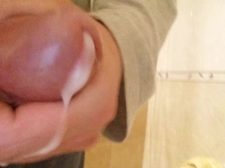 Handjob finished with loads of cum