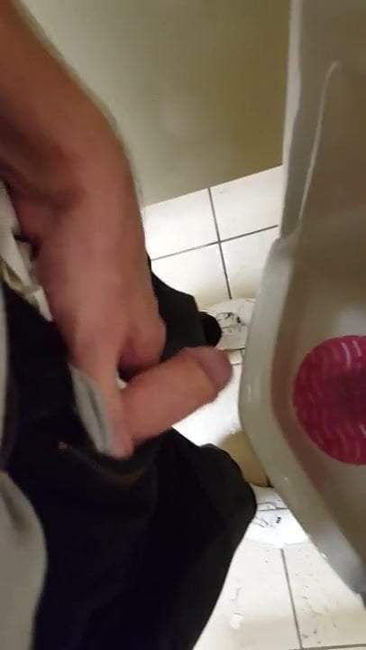 Can't help it pissing and cumming in public restroom again