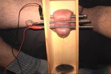 Cock in a box, electro-stim, orgasm