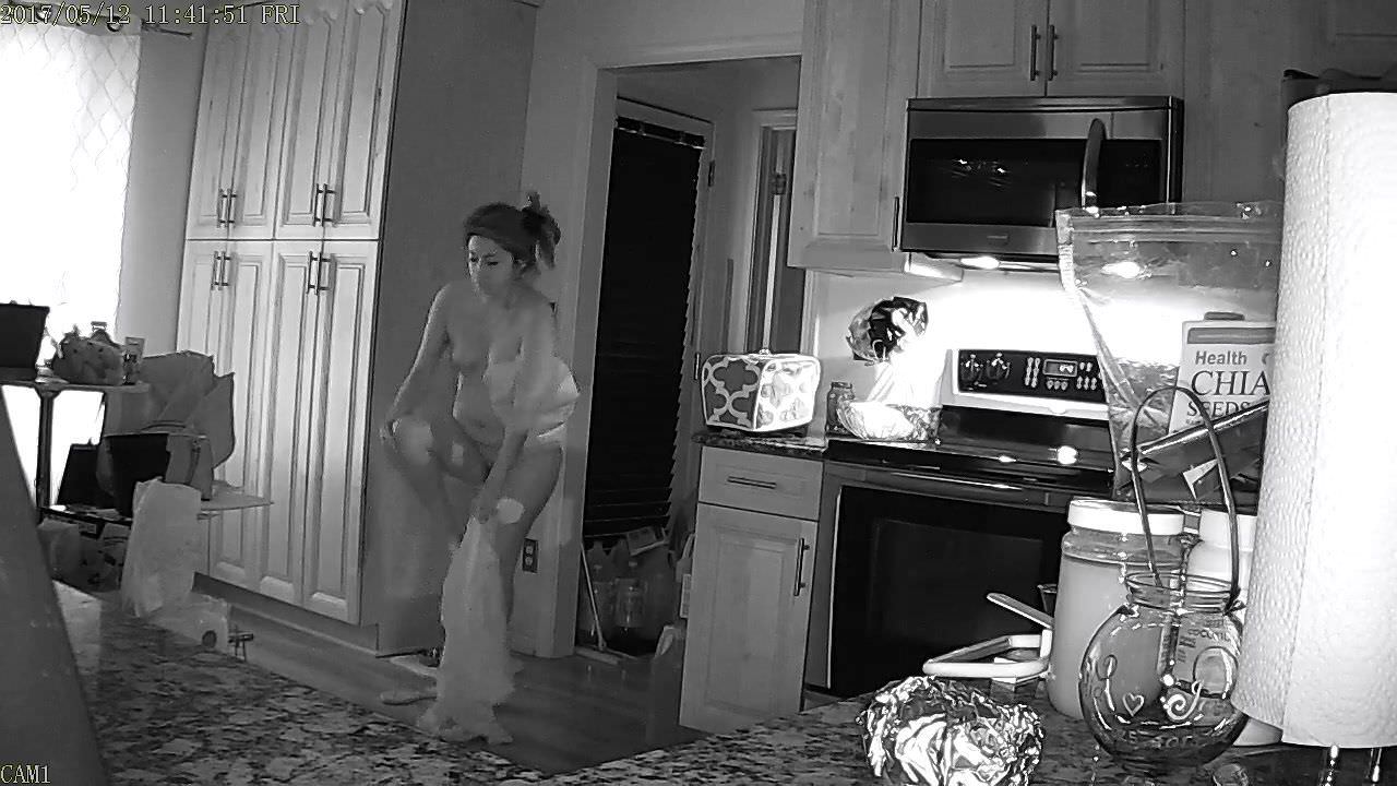 Unsecured Security Camera - woman & cat