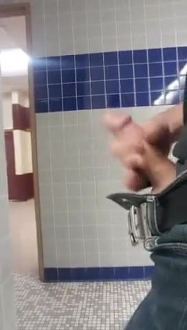 Teen Wank in School Bathroom