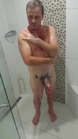 Hot Daddy in Shower