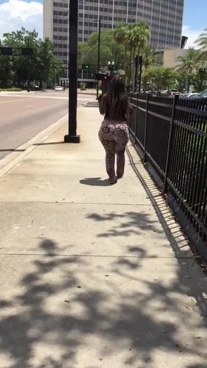 Candid big butt walking