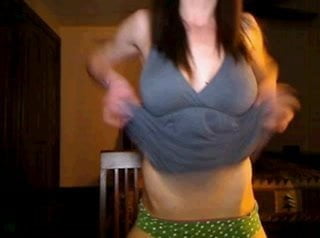 Hot milf lifting her dress on cam