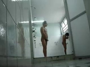 exhibitionist films himself jacking in public shower hot 