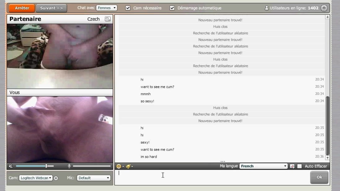 Chatroulette : Pussy Playing In Front Of My Cock