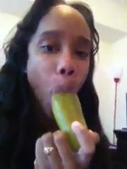 Chick Puts A Pickle In Her Mouth 