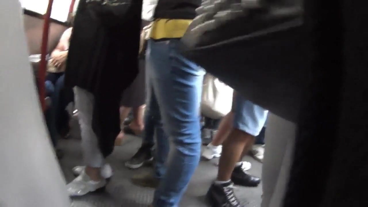 Woman touching man's dick in the bus