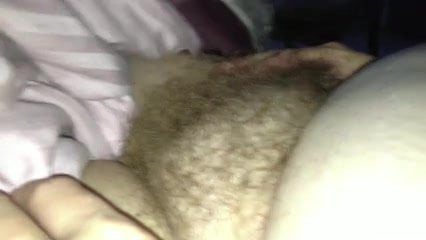 getting a peep of her nipple & hairy pussy before she wakes