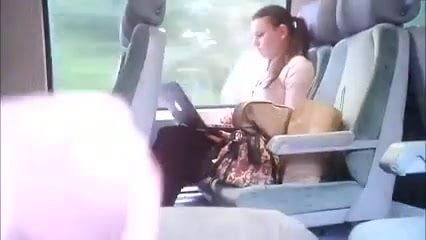 Girl in train keeps looking at flasher 