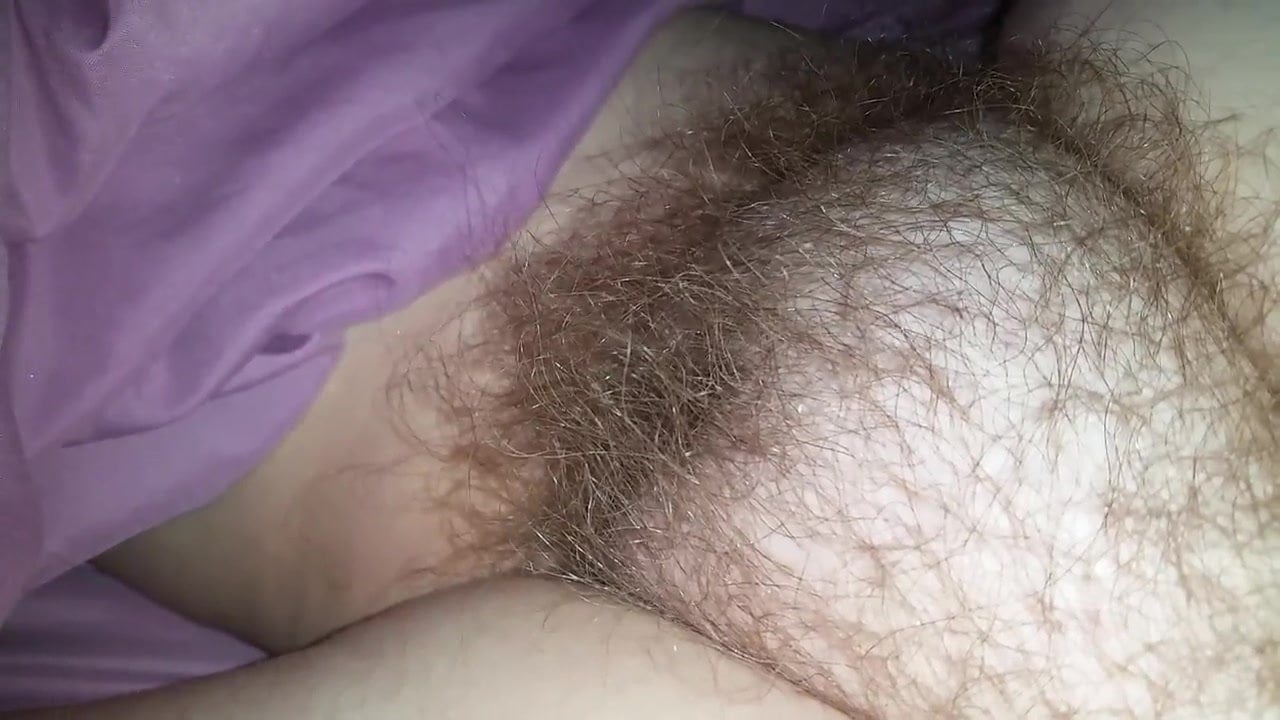 fingering her clit & rub her soft hairy pussy mound