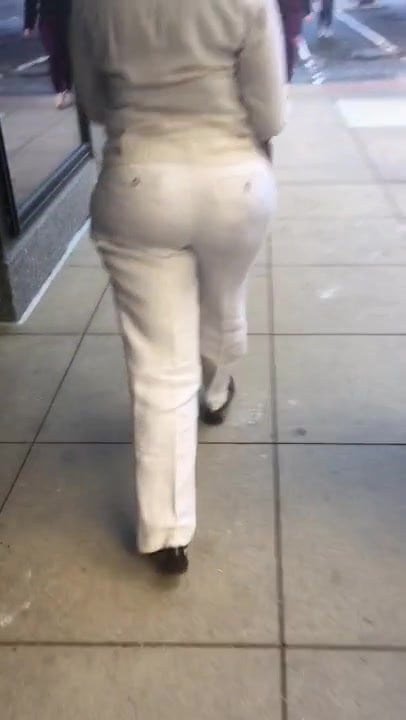 Big booty milf in white pants 2