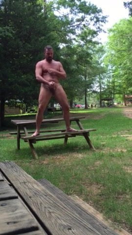 Horny exhibitionist at the campground