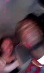 Girls kissing girls in the miami party taxi