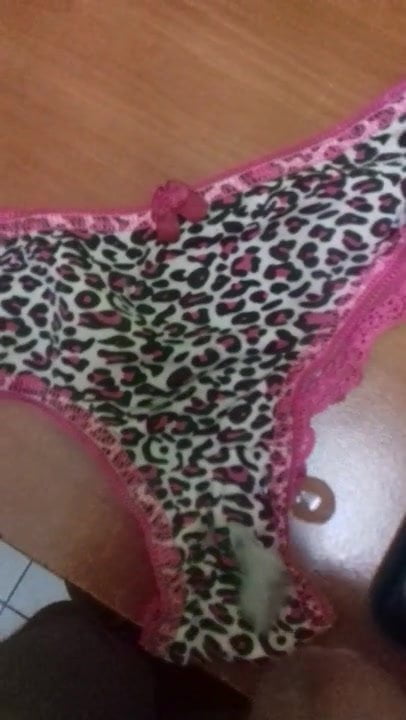 cum in leopard pink panties