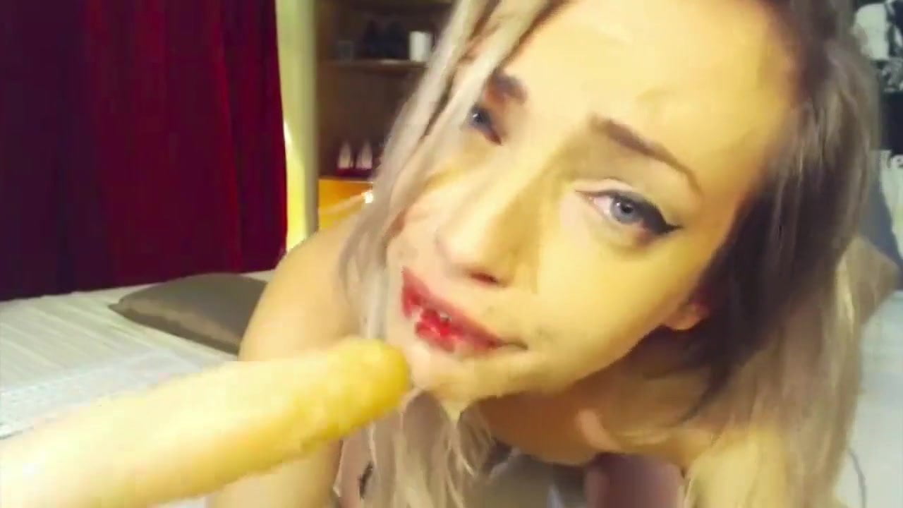 EXTREME facefuck romanian camgirl begs for deepthroat gag