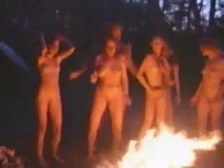 Naked fire dance