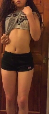 Chick from gym decides to strip