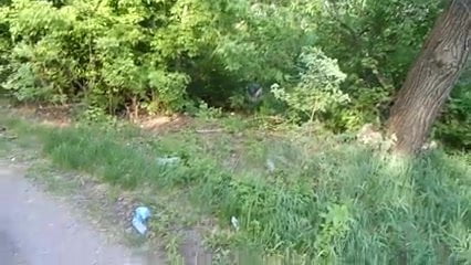dude is eating a pussy in the forest. Russia, real video