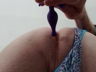 Inserting my butt plug...love it!!